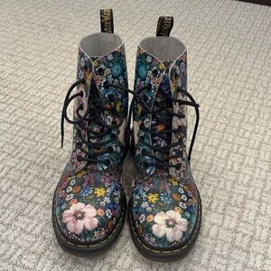 Floral Doc Martens Lace-Up Boots